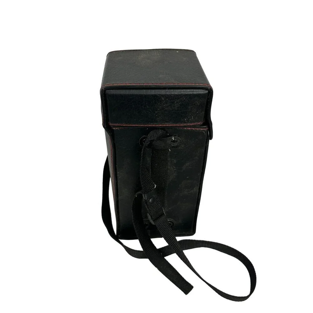 Vintage Sigma Camera Lens Case Black Leather Strap